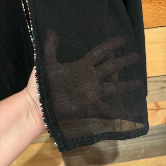 Vintage Y2K Whimsigoth Fairy Grunge Sheer Beaded Clasp-Close Overlay by Malibu - Picture 10 of 14